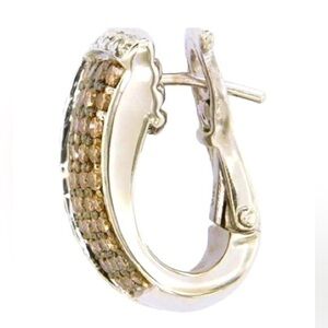 Champagne zirconia pure Sterling Silver 925 European exclusive designer earrings